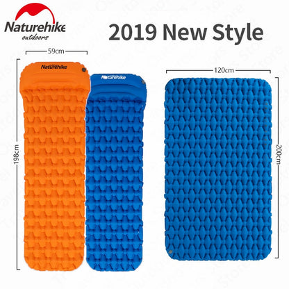 Naturehike インフレータブルエアーマット｜1人用・2人用／枕あり・枕なし・ワイド／Blue・Orange