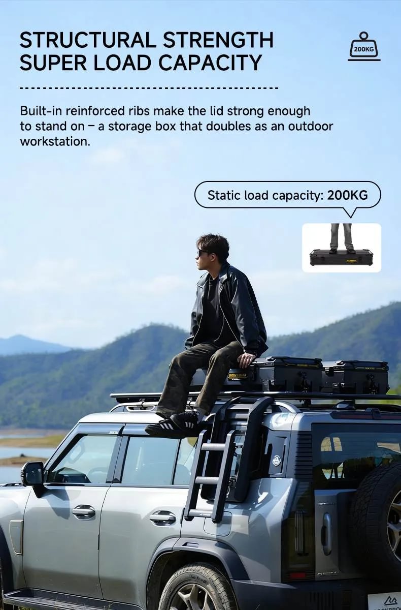 ROCKBROOK ロックブルック BX1031 アルミルーフボックス 90L / 110L 防水カーゴボックス クイックリリースブラケット付