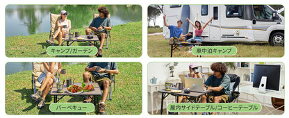 【KingCamp｜キングキャンプ】GRANITE P8060 アウトドアテーブル｜ガラス繊維天板 折りたたみ式 高さ無段階調整 80×60cm