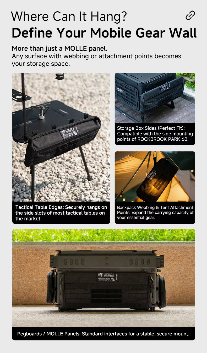 ROCKBROOK ロックブルック PD0030 タクティカル MOLLE サイドポーチ 600D オックスフォードクロス