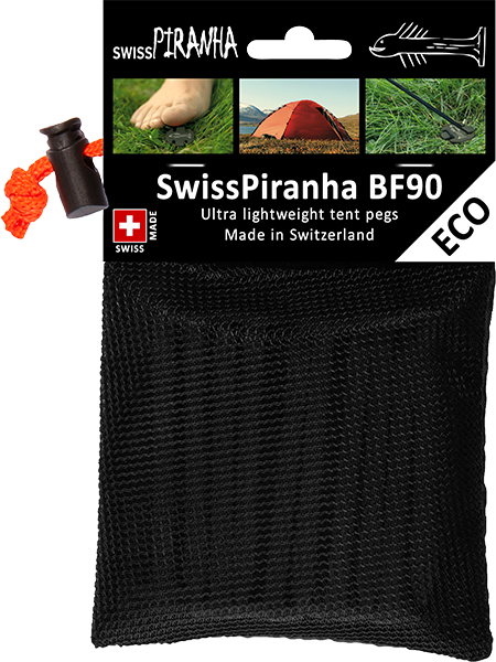 SwissPiranha（スイスピラニア）BlackFisk（ブラックフィスク）BFシリーズ 100%リサイクル素材 超軽量テントペグ