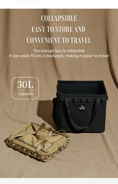 折りたたみ式キャンプ収納ボックス｜防水・大容量30L・多機能アウトドアギア収納