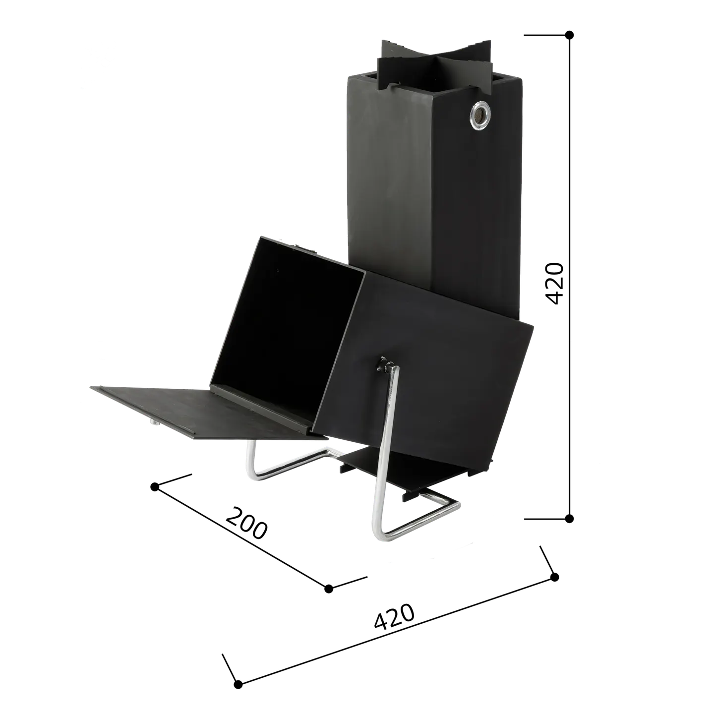 Fe:FRAME ROCKET STOVE｜エフイーフレーム 調理用高火力ストーブ ロケットクックストーブ Black（耐熱黒塗装）Rust（錆び）