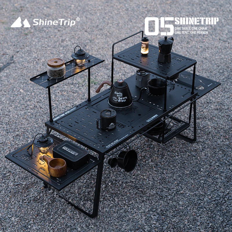 山趣（ShineTrip／シャイン・トリップ）#05 Series Black Mist IGT Camping Table Set｜ブラックミスト IGTモジュラーキャンプテーブル フルセット