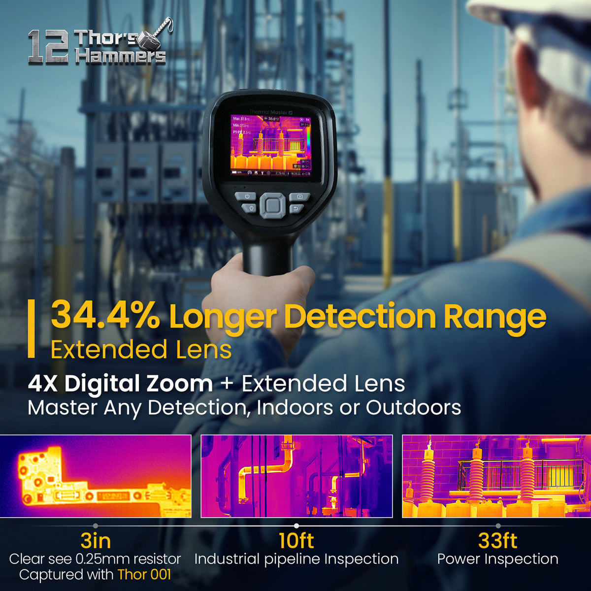 【現場対応型ハイエンドモデル】Thermal Master THOR001｜25Hz・256×192解像度｜±1.5℃高精度・マクロ8cm対応・Wi-Fi／USB接続・PC分析対応サーマルカメラ