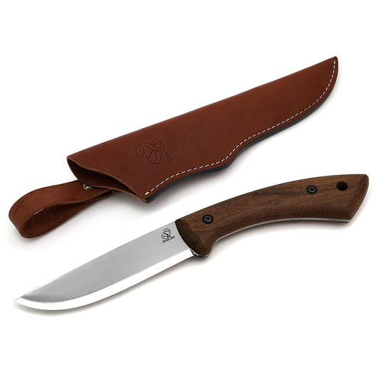 ビーバークラフト カーボンスチール ブッシュクラフトナイフ レザーシース付き ウォールナットハンドル Beaver Craft BSH1 Carbon Steel Bushcraft Knife