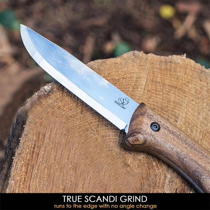 ビーバークラフト カーボンスチール ブッシュクラフトナイフ レザーシース付き ウォールナットハンドル Beaver Craft BSH2 Carbon Steel Bushcraft Knife