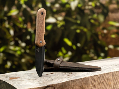 ビーバークラフト カーボンスチール ブッシュクラフトナイフ レザーシース付き ウォールナットハンドル Beaver Craft BSH5 Blued-Blade Bushcraft Knife