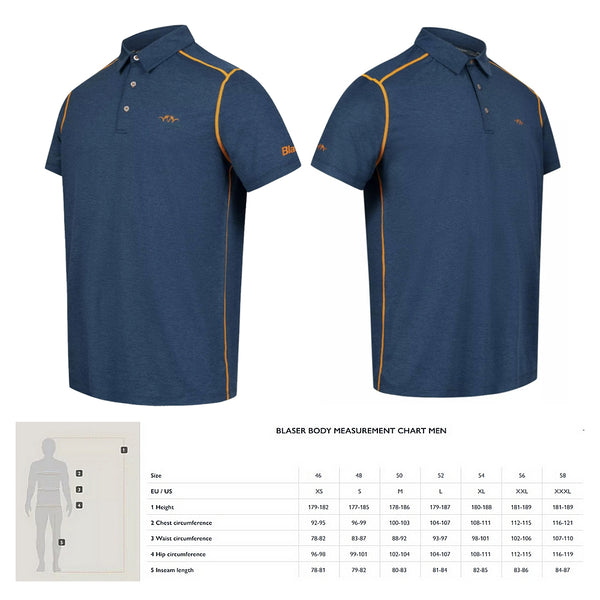 ブレーザー ポロシャツ 23 BLUE 競技射撃 Blaser COMPETITION Men's Polo Shirt 23