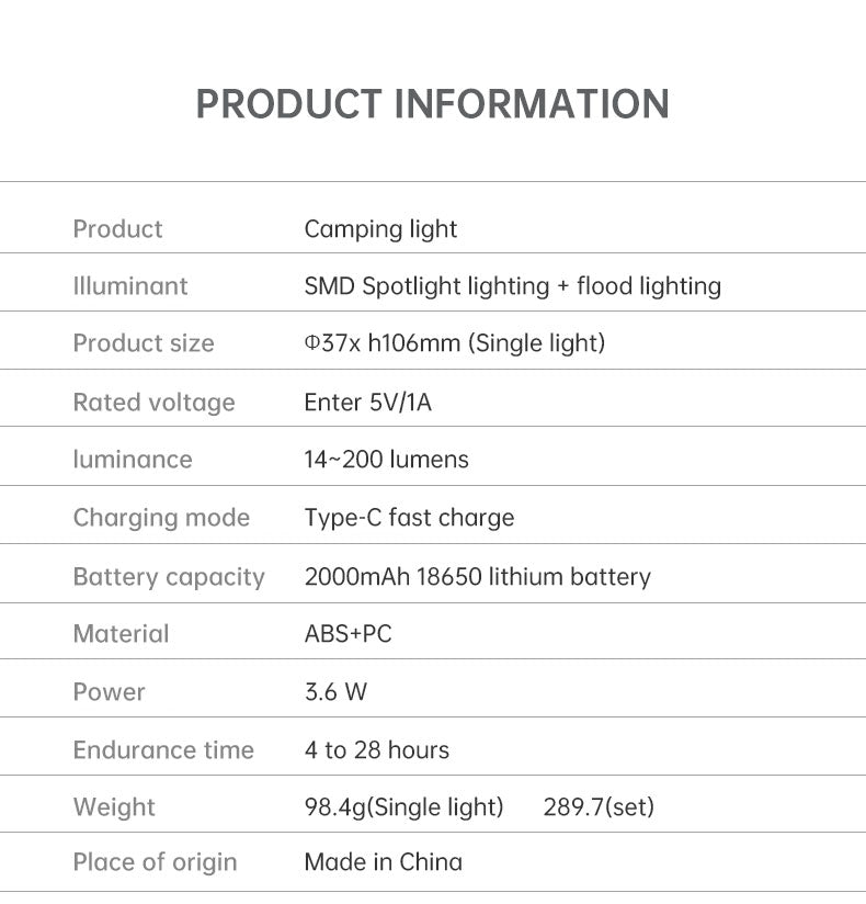 多機能キャンピングライト｜ポータブルLEDランタン＆懐中電灯（2000mAh充電式／三脚スタンド付き）