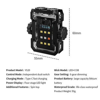 LEDポータブルキーライト｜6段階調光・充電式COBキャンピングライト（マグネット付き）