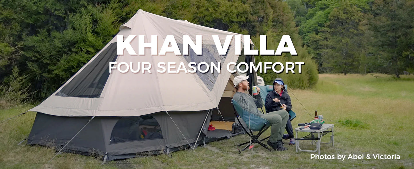 【KingCamp｜キングキャンプ】Khan Villa Tent｜グレー｜8人用 コットン グランピングテント（4シーズン対応）