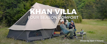 【KingCamp｜キングキャンプ】Khan Villa Tent｜グレー｜8人用 コットン グランピングテント（4シーズン対応）