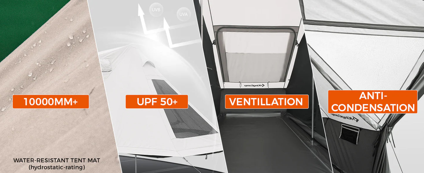 【KingCamp｜キングキャンプ】Khan Villa Tent｜グレー｜8人用 コットン グランピングテント（4シーズン対応）