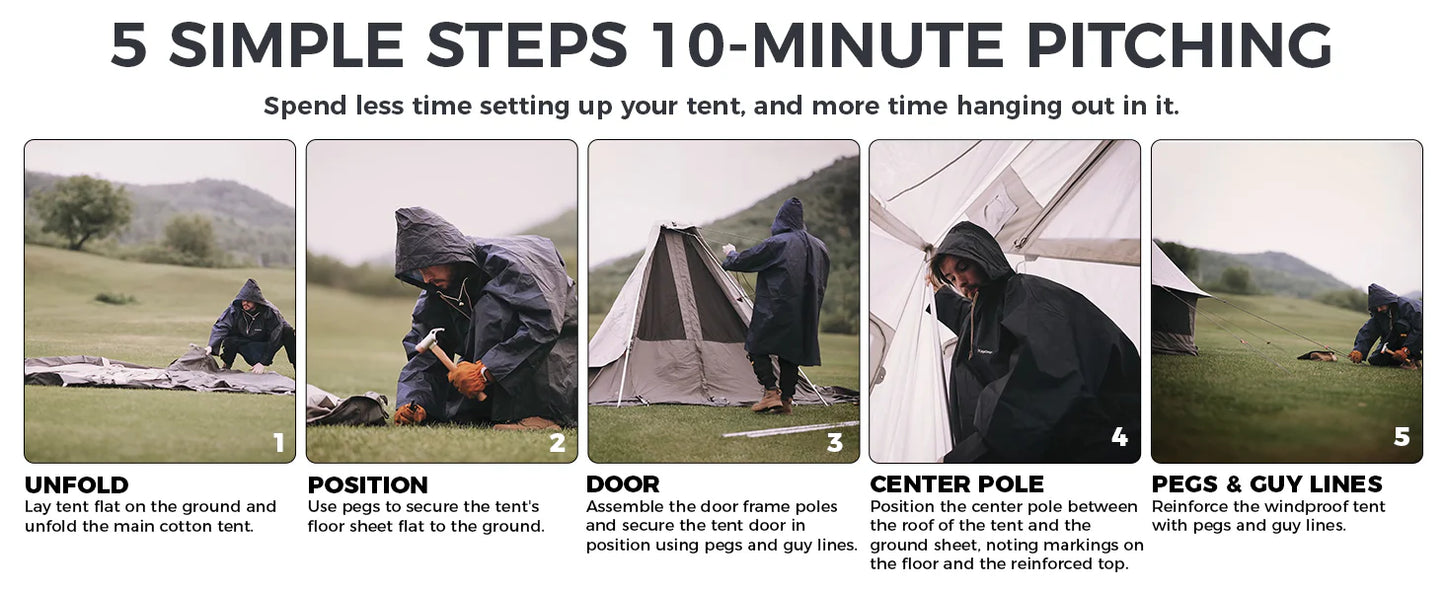 【KingCamp｜キングキャンプ】Khan Villa Tent｜グレー｜8人用 コットン グランピングテント（4シーズン対応）