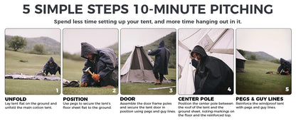 【KingCamp｜キングキャンプ】Khan Villa Tent｜グレー｜8人用 コットン グランピングテント（4シーズン対応）