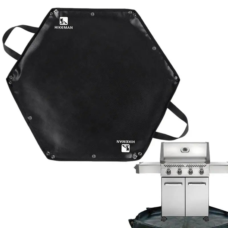 耐火キャンプマット 六角形折りたたみ式｜難燃・断熱シリコン製焚き火シート（大小2サイズ）