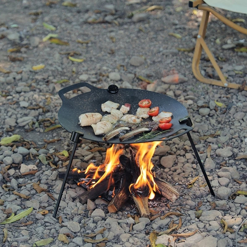 アウトドア分解式トライポッドグリルスタンド｜軽量アルミ合金製・組立式バーベキュースタンド・収納袋付き