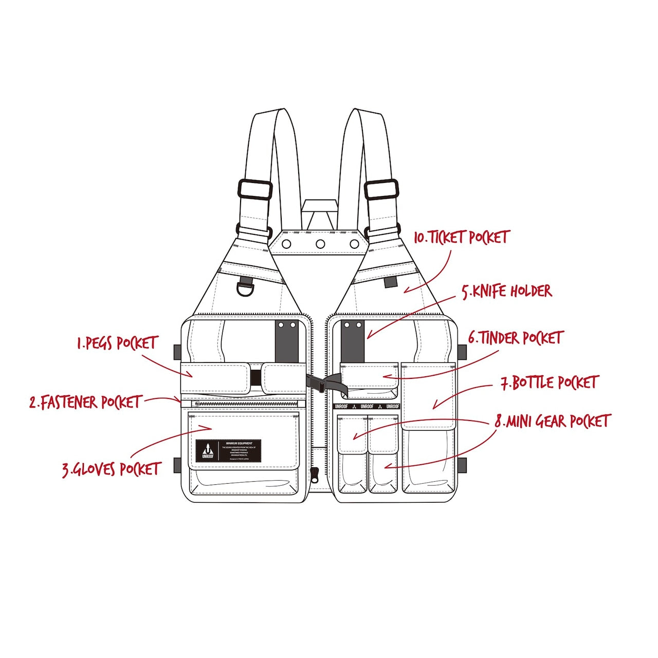 アンルーフ キャンプベスト unroof  Gearbox vest [UR0805]