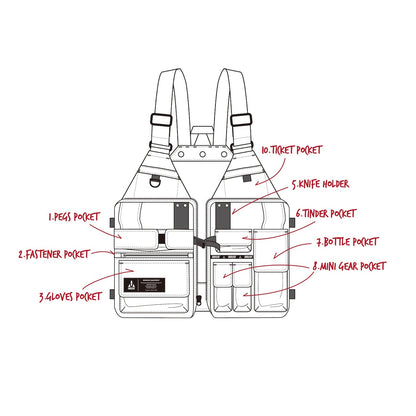 アンルーフ キャンプベスト unroof  Gearbox vest [UR0805]