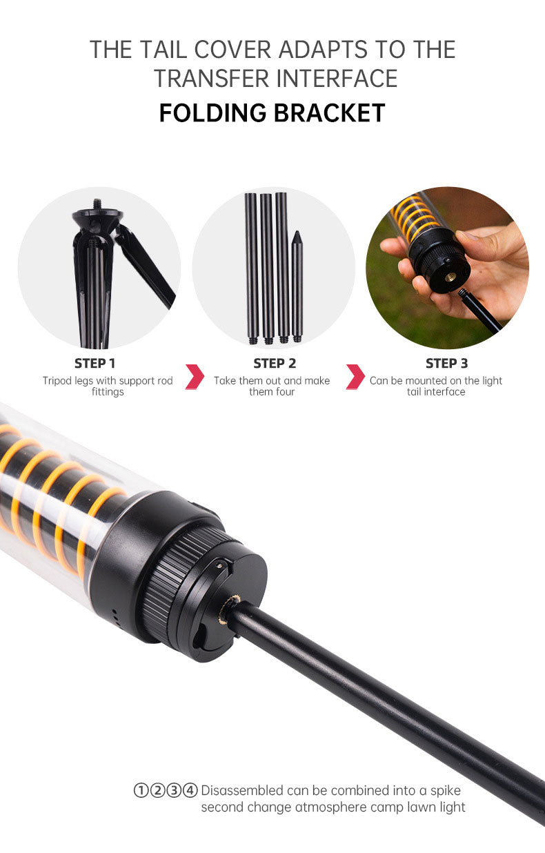 多機能キャンピングライト｜ポータブルLEDランタン＆懐中電灯（2000mAh充電式／三脚スタンド付き）