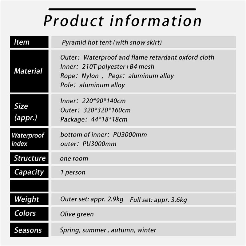 アウトドア ピラミッドテント｜難燃素材採用・インディアンスタイル ダブルレイヤー