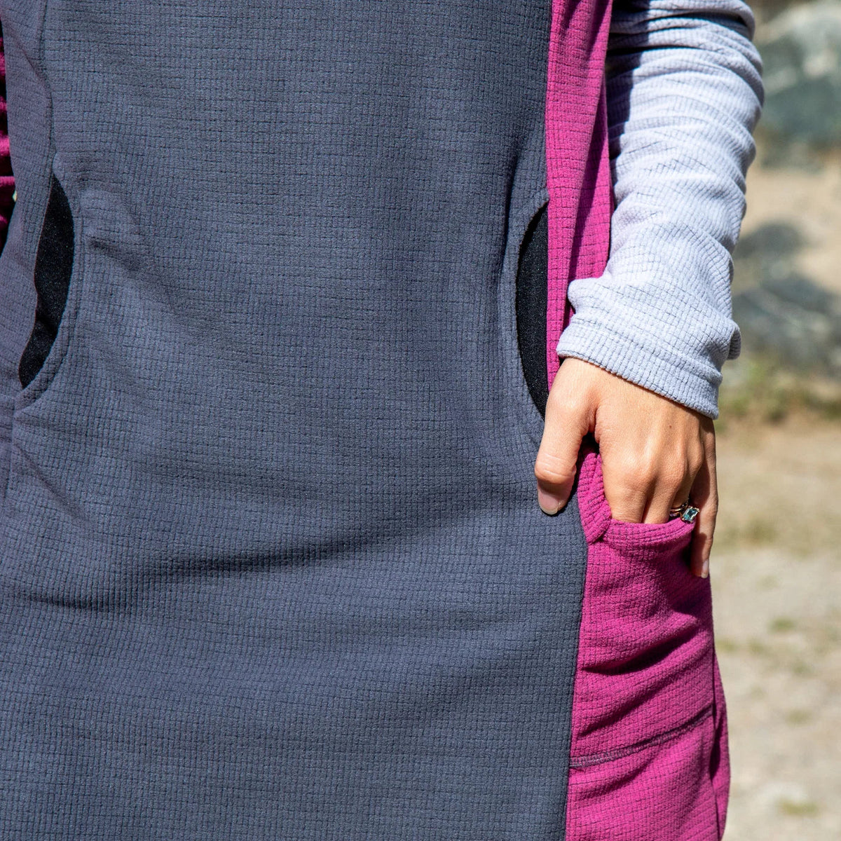SkyGOAT（スカイゴート）Women's CAMP Dress ウィメンズ キャンプドレス｜GOATgrid マイクログリッドフリース フード付き アウトドアワンピース