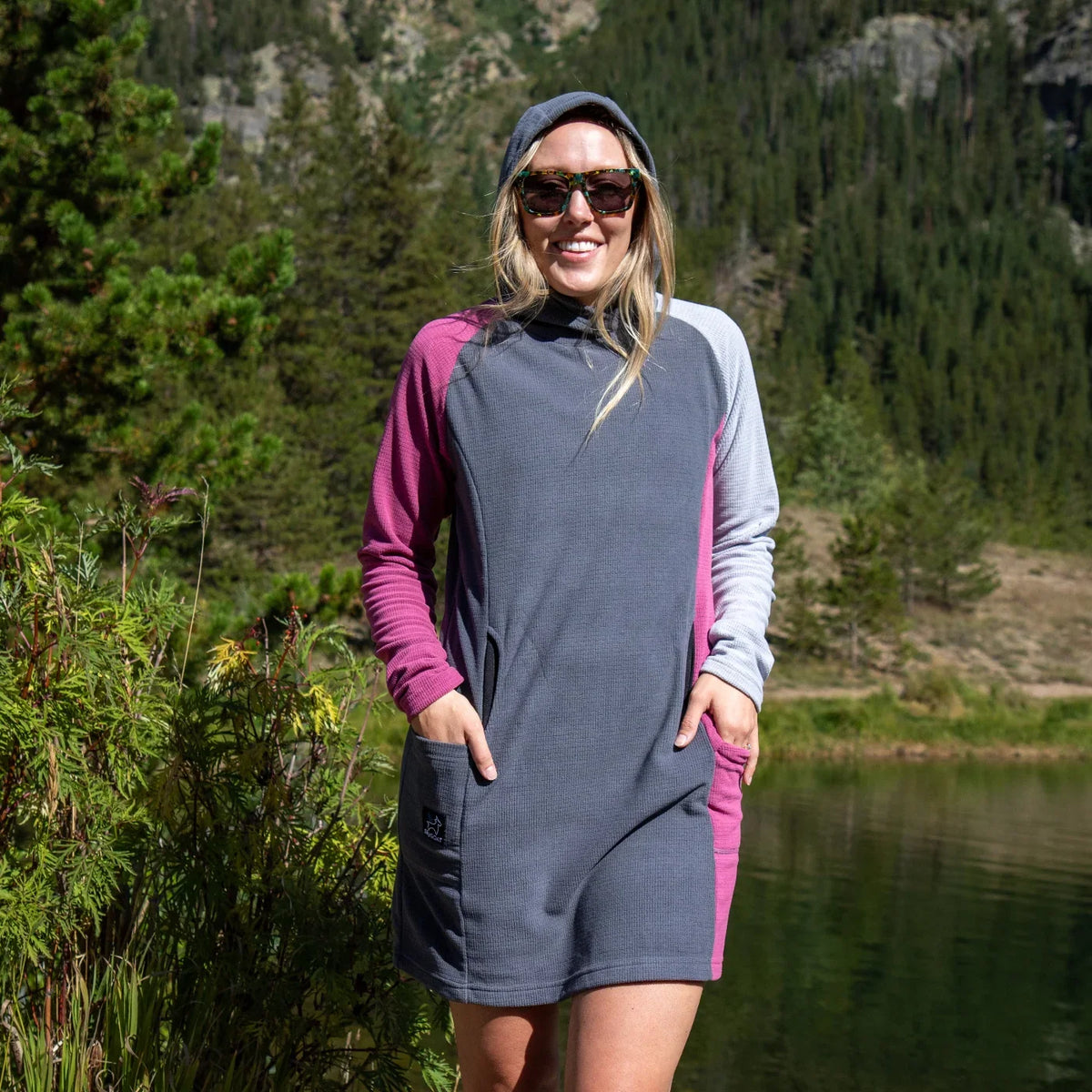 SkyGOAT（スカイゴート）Women's CAMP Dress ウィメンズ キャンプドレス｜GOATgrid マイクログリッドフリース フード付き アウトドアワンピース