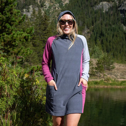 SkyGOAT（スカイゴート）Women's CAMP Dress ウィメンズ キャンプドレス｜GOATgrid マイクログリッドフリース フード付き アウトドアワンピース