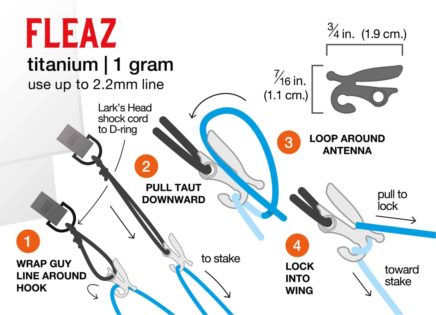 Dutchware Gear ダッチウェアギア Fleaz (Single) フリーズ タープ用テンショナー Hardware Only MUS060
