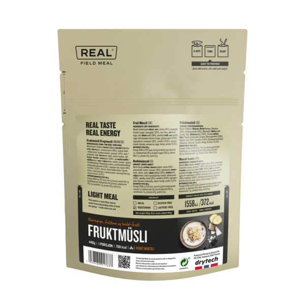 Real Field Meal（リアルフィールドミール）フルーツミューズリー 707kcal｜フリーズドライ｜高カロリー行動食・非常食・アウトドア朝食