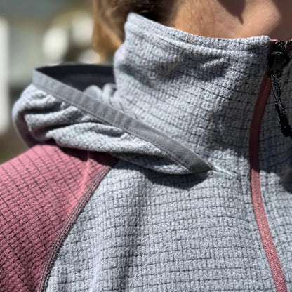 SkyGOAT（スカイゴート）AIR 70 レディース ハーフジップ フーデッドプルオーバー｜70gsm GOATgrid 超軽量マイクログリッドフリース