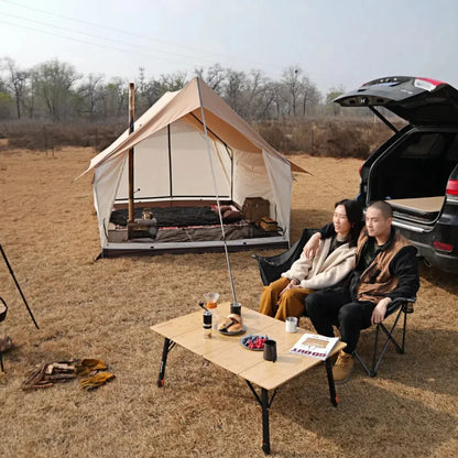 【KingCamp｜キングキャンプ】BAMBOO P10070｜竹製キャンプテーブル 100×70cm 高さ無段階調整（42〜70cm）