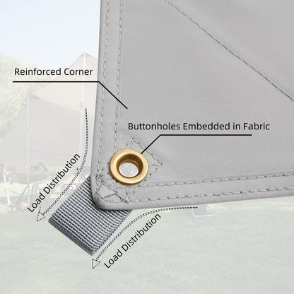 【KingCamp｜キングキャンプ】KHAN パレスプラス テントタープ｜ポリコットン製・450×330cm・スチールポール付き（グレー）