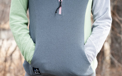 SkyGOAT（スカイゴート）Ultralight 115 レディース ハーフジッププルオーバー｜115gsm GOATgrid 超軽量マイクログリッドフリース フードなし