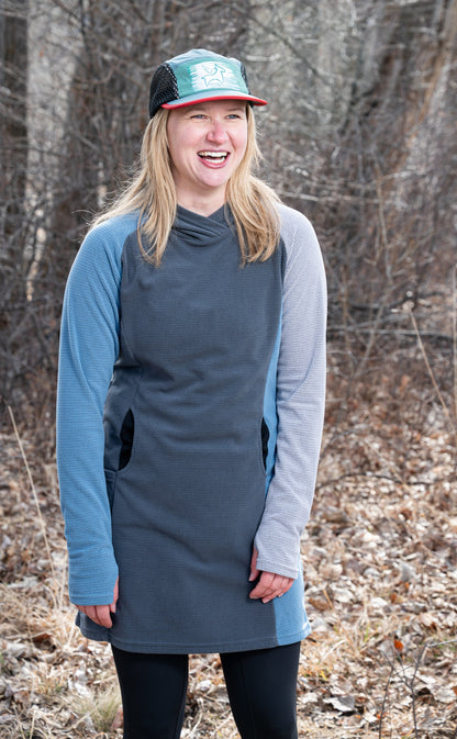 SkyGOAT（スカイゴート）Women's CAMP Dress ウィメンズ キャンプドレス｜GOATgrid マイクログリッドフリース フード付き アウトドアワンピース