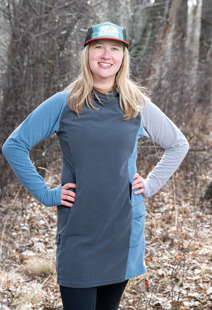 SkyGOAT（スカイゴート）Women's CAMP Dress ウィメンズ キャンプドレス｜GOATgrid マイクログリッドフリース フード付き アウトドアワンピース