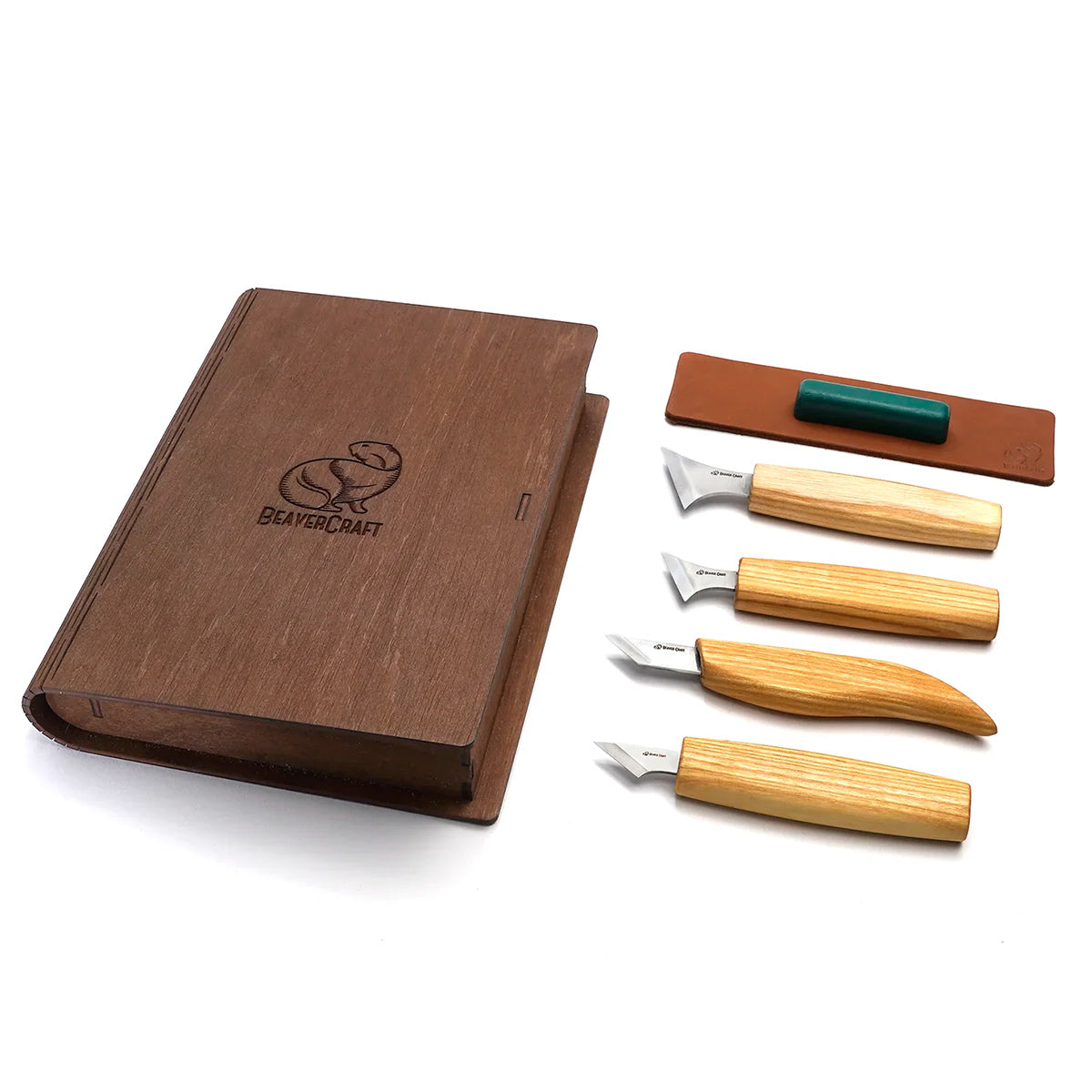 ビーバークラフト ブックボックス ウッドカービングセット Beaver Craft S05 book Geometric Wood Carving Knife Set in gift book-box