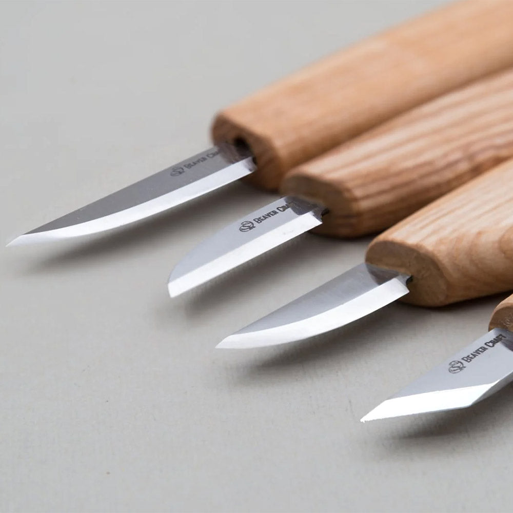 ビーバークラフト ベーシックナイフ ナイフ4本セット Beaver Craft S07 Basic Set of 4 Knives (4 knives in roll)