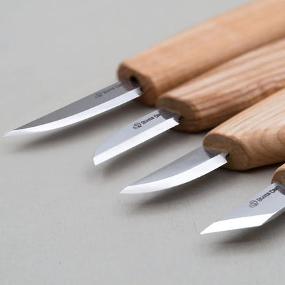 ビーバークラフト ベーシックナイフ ナイフ4本セット Beaver Craft S07 Basic Set of 4 Knives (4 knives in roll)