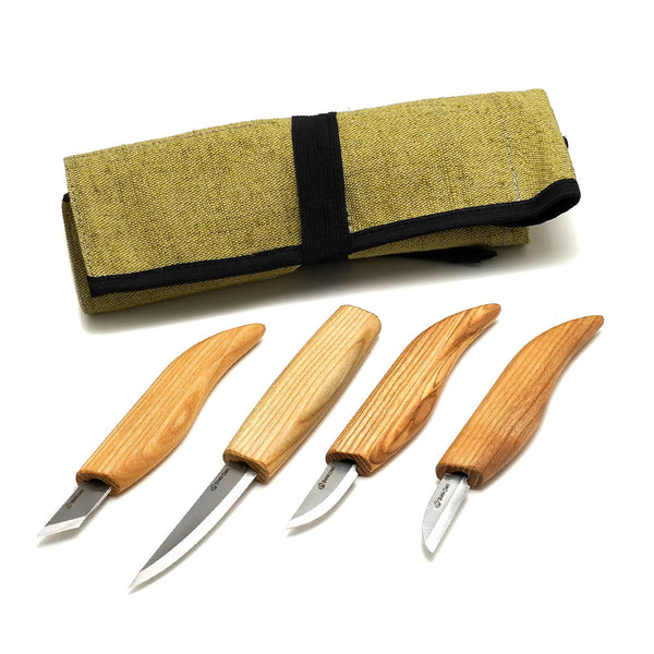 ビーバークラフト ベーシックナイフ ナイフ4本セット Beaver Craft S07 Basic Set of 4 Knives (4 knives in roll)
