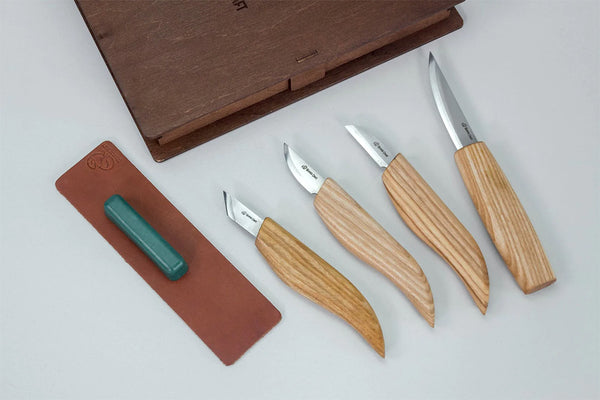 ビーバークラフト ブックボックス ウッドカービングセット ベーシックナイフ 4本セット Beaver Craft S07 book Basic Set of 4 Knives in gift book-box