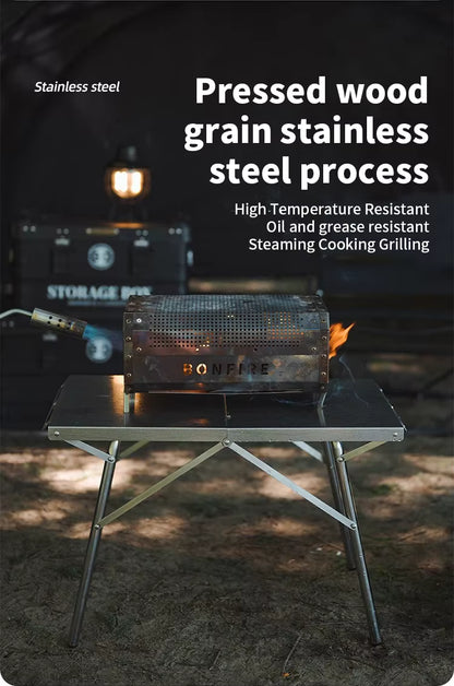 SHINETRIP ステンレス 耐熱 折りたたみキャンプテーブル（収納バッグ付）A451-T00