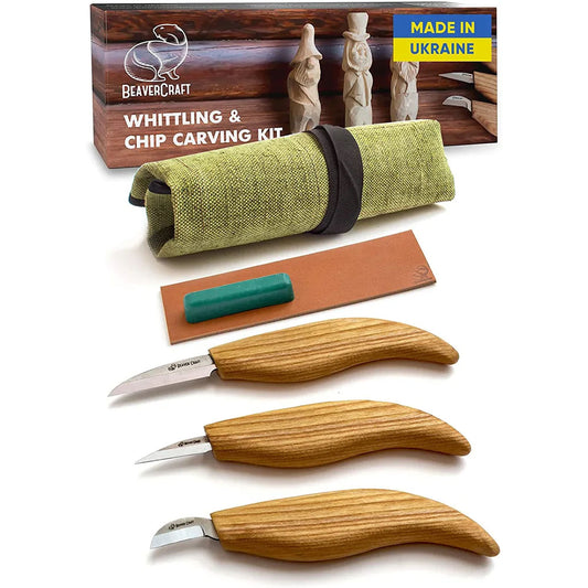 ビーバークラフト スターターチップとホイットルナイフセット Beaver Craft S15 Starter Chip and Whittle Knife Set