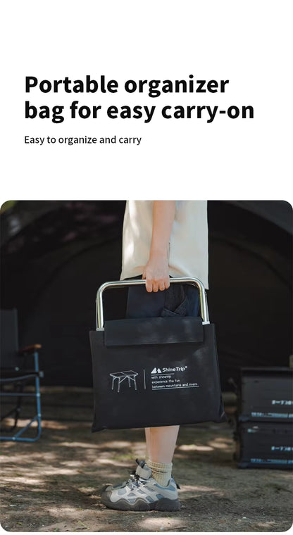 山趣（ShineTrip） 05シリーズ ステンレス 折りたたみキャンプテーブル＆卓上ストーブ 2点セット