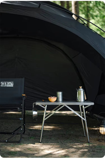 山趣（ShineTrip） 05シリーズ ステンレス 折りたたみキャンプテーブル＆卓上ストーブ 2点セット