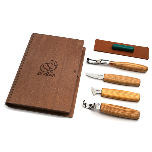 ビーバークラフト ブックボックス スプーン彫刻セット 4本セット Beaver Craft S19 book Sloyd knives Carving Set