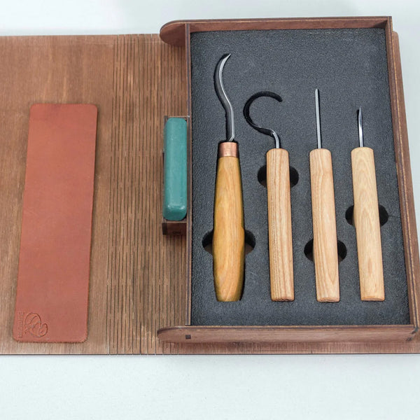 ビーバークラフト ブックボックス スプーン彫刻セット 4本セット Beaver Craft S19 book Sloyd knives Carving Set