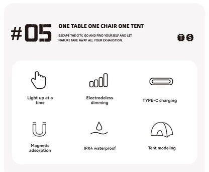 山趣（ShineTrip） ST-05シリーズ テント ナイトライト IPX4（グリーン／サンド／グレー）