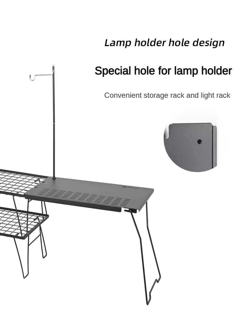 SHINETRIP 5052アルミ サイドテーブル 拡張ボード連結対応（折りたたみ）A455-T00